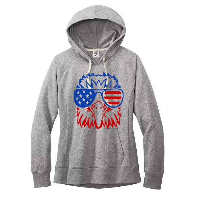 Patriotic Eagle USA American Flag Women's Fleece Hoodie