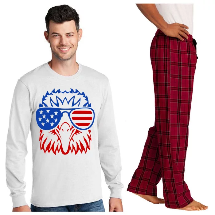 Patriotic Eagle USA American Flag Long Sleeve Pajama Set