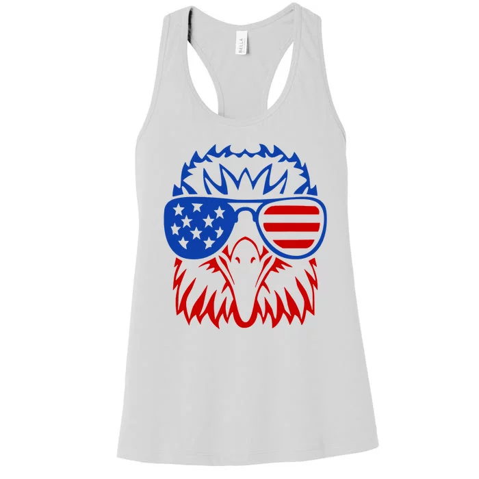 Patriotic Eagle USA American Flag Women's Racerback Tank