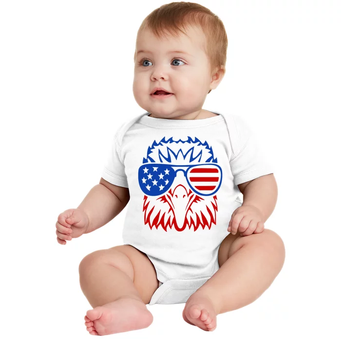 Patriotic Eagle USA American Flag Baby Bodysuit