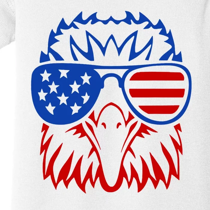 Patriotic Eagle USA American Flag Baby Bodysuit