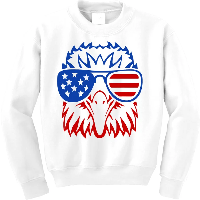 Patriotic Eagle USA American Flag Kids Sweatshirt