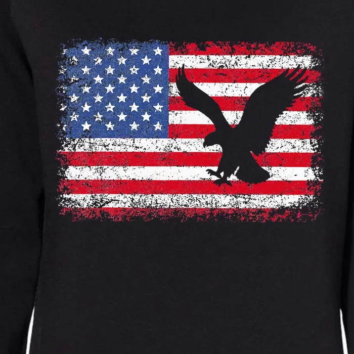 Patriotic Eagle Usa American Flag Womens California Wash Sweatshirt