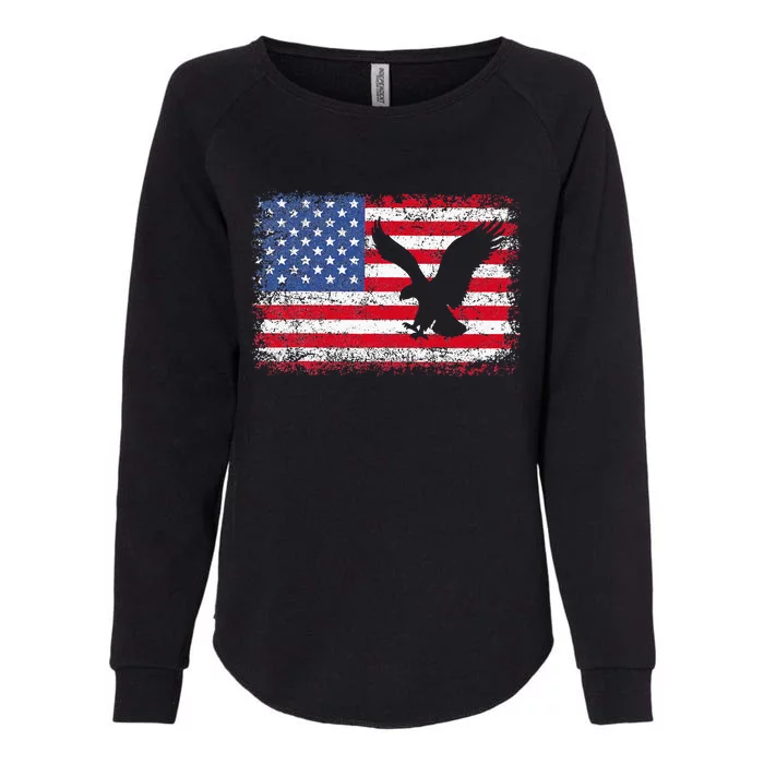 Patriotic Eagle Usa American Flag Womens California Wash Sweatshirt