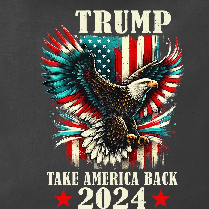 Patriotic Eagle Usa Flag Trump 2024 Take America Back Zip Tote Bag