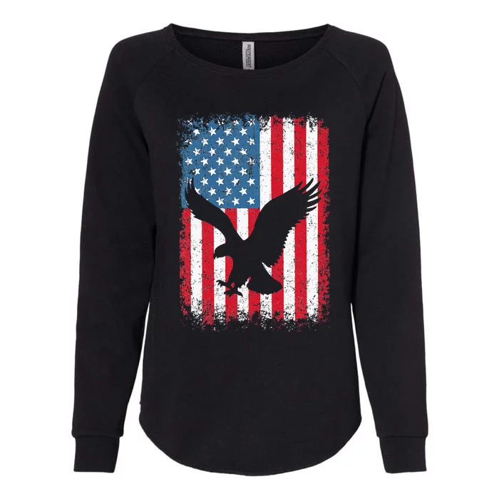 Patriotic Eagle Usa American Flag Womens California Wash Sweatshirt