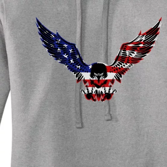 Patriotic Eagle Us Flag 4th Of July Tee Independence Gift Women's Pullover Hoodie