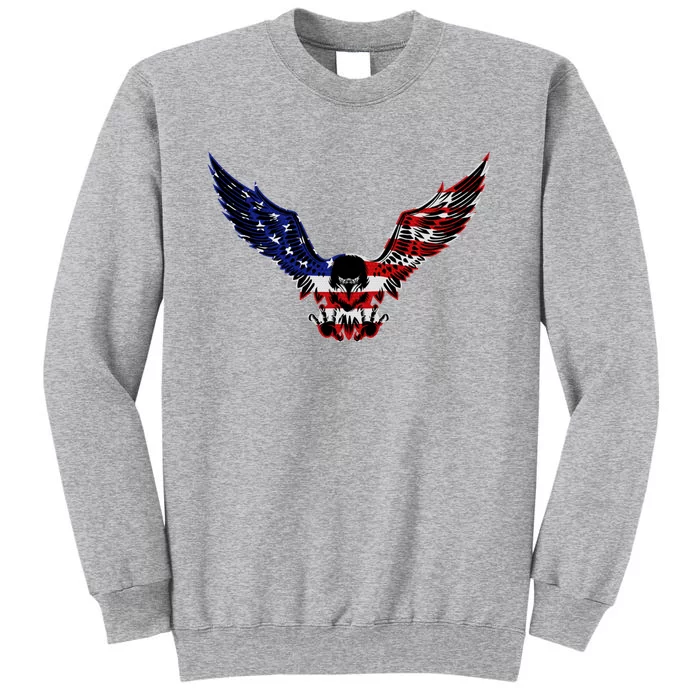 Patriotic Eagle Us Flag 4th Of July Tee Independence Gift Tall Sweatshirt