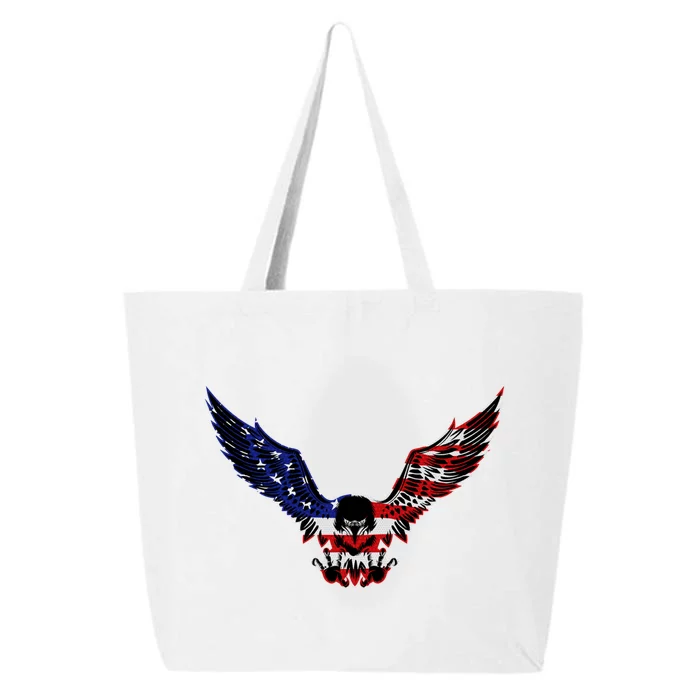 Patriotic Eagle Us Flag 4th Of July Tee Independence Gift 25L Jumbo Tote