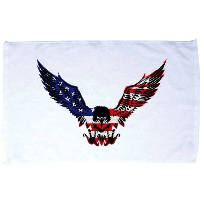 Patriotic Eagle Us Flag 4th Of July Tee Independence Gift Microfiber Hand Towel