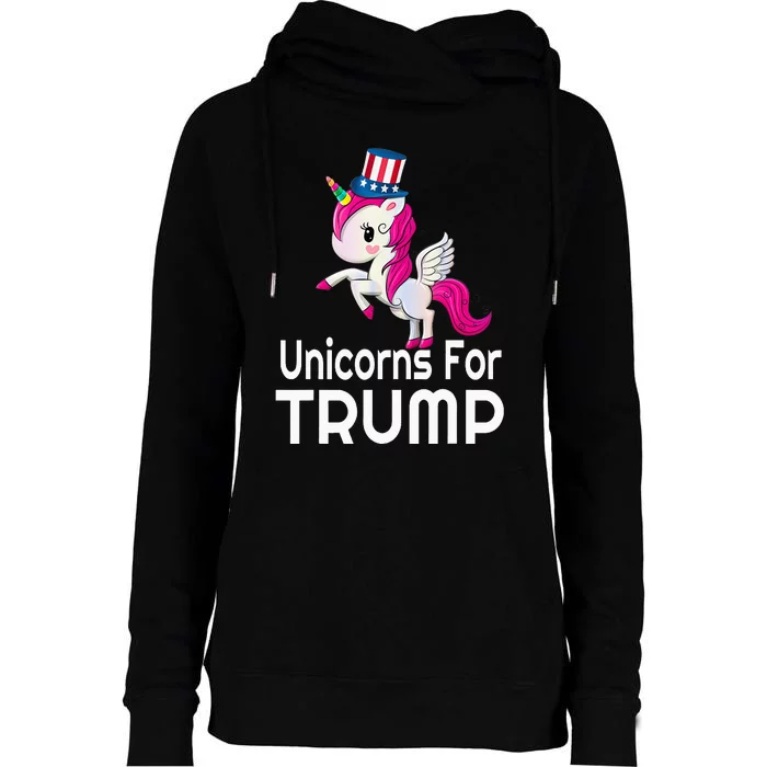 Presidential Election Vote Trump Patriotic Unicorn Supporter Womens Funnel Neck Pullover Hood