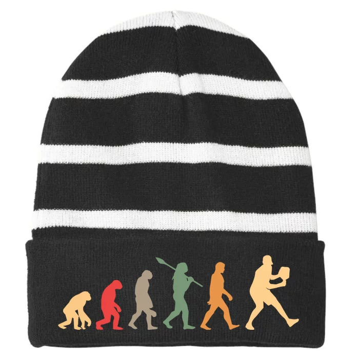 Pickleball Evolution Vintage Striped Beanie with Solid Band