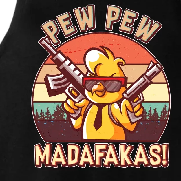 Pew Pew Madafakas Chick Chicken Ladies Tri-Blend Wicking Tank