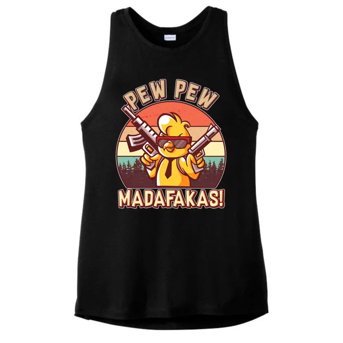 Pew Pew Madafakas Chick Chicken Ladies Tri-Blend Wicking Tank