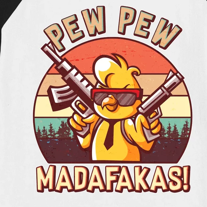 Pew Pew Madafakas Chick Chicken Baseball Sleeve Shirt