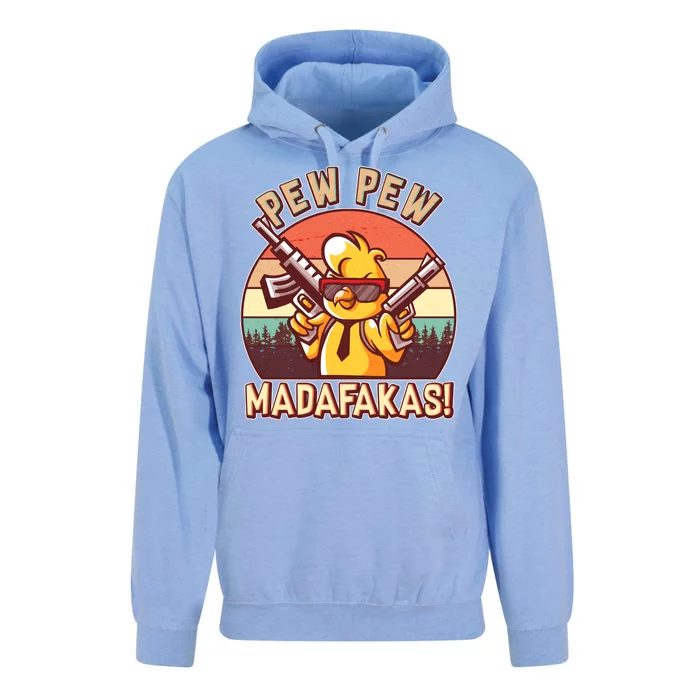 Pew Pew Madafakas Chick Chicken Unisex Surf Hoodie