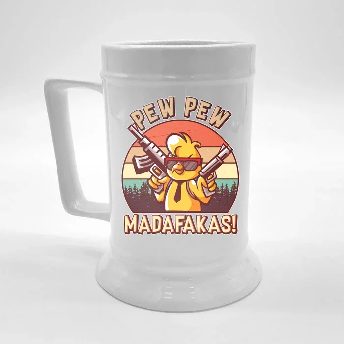 Pew Pew Madafakas Chick Chicken Front & Back Beer Stein