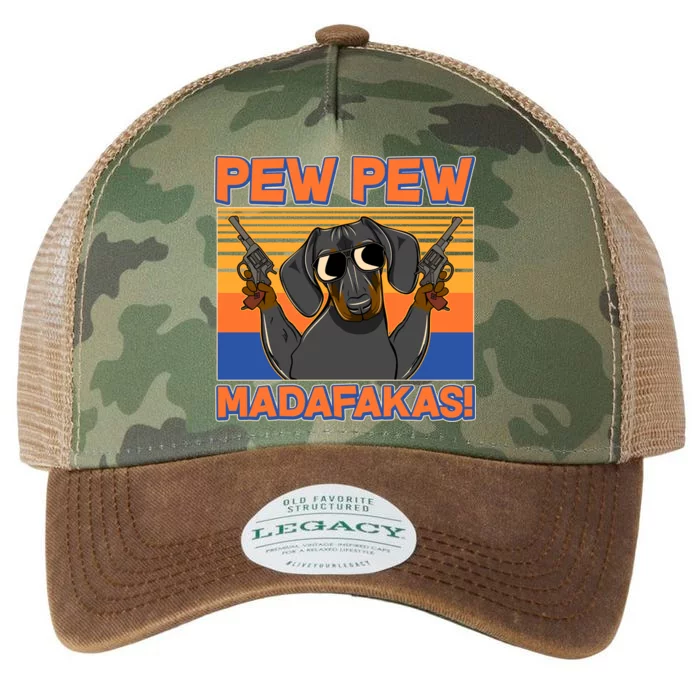 Pew Pew Madafakas Dachshund Dog Legacy Tie Dye Trucker Hat