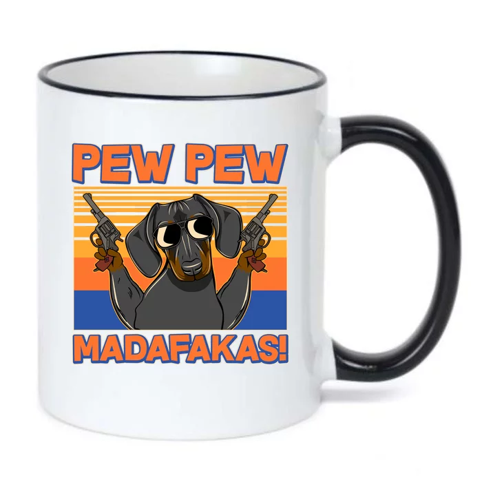 Pew Pew Madafakas Dachshund Dog Black Color Changing Mug