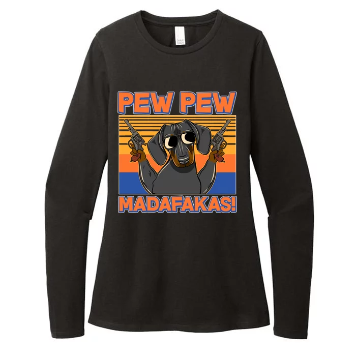 Pew Pew Madafakas Dachshund Dog Womens CVC Long Sleeve Shirt