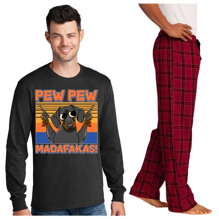 Pew Pew Madafakas Dachshund Dog Long Sleeve Pajama Set