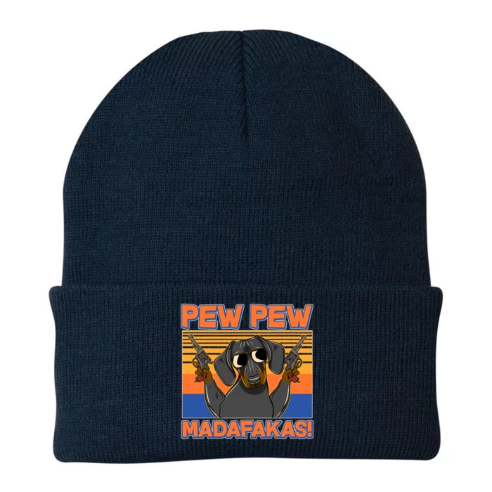 Pew Pew Madafakas Dachshund Dog Knit Cap Winter Beanie