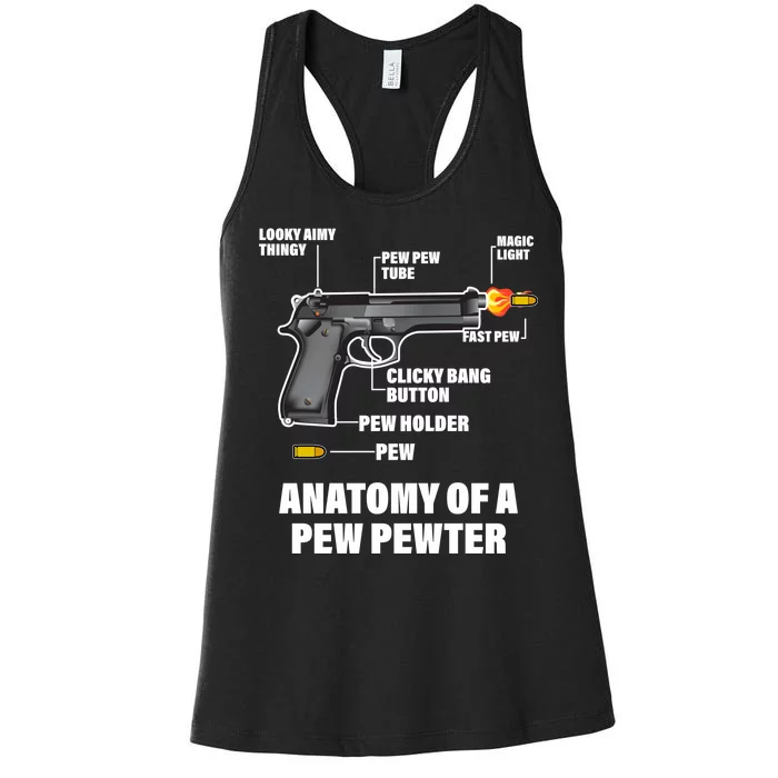 Pew Pewer Anatomy Women's Racerback Tank