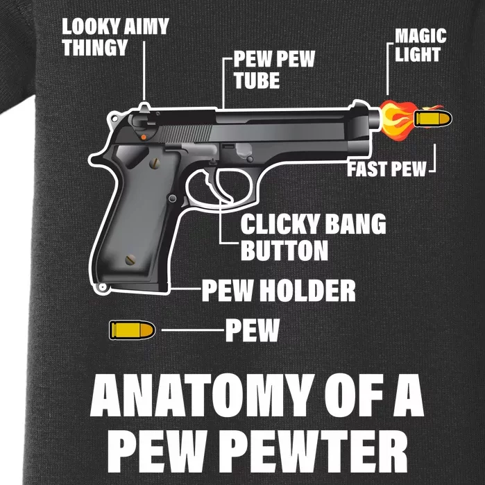 Pew Pewer Anatomy Baby Bodysuit