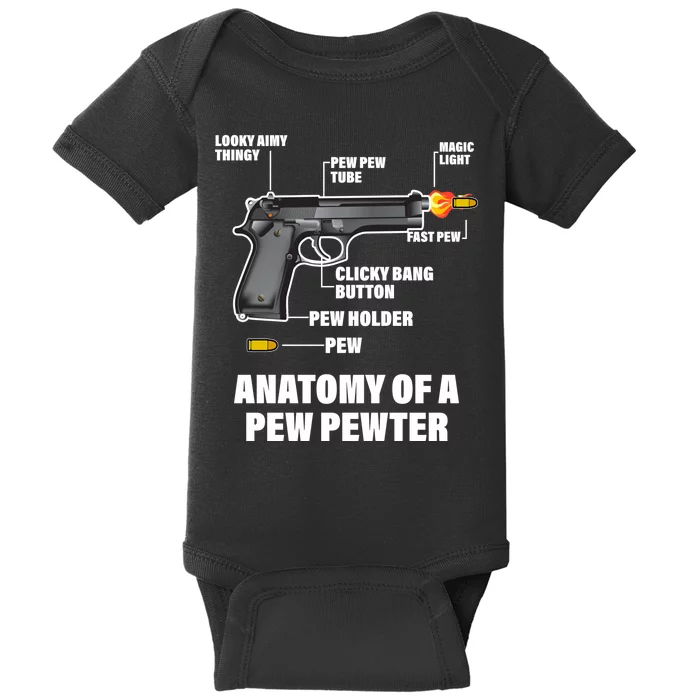 Pew Pewer Anatomy Baby Bodysuit