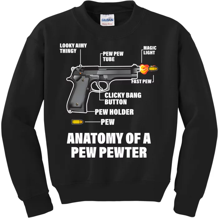 Pew Pewer Anatomy Kids Sweatshirt