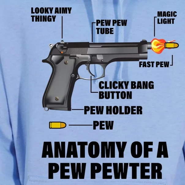 Pew Pewer Anatomy Unisex Surf Hoodie