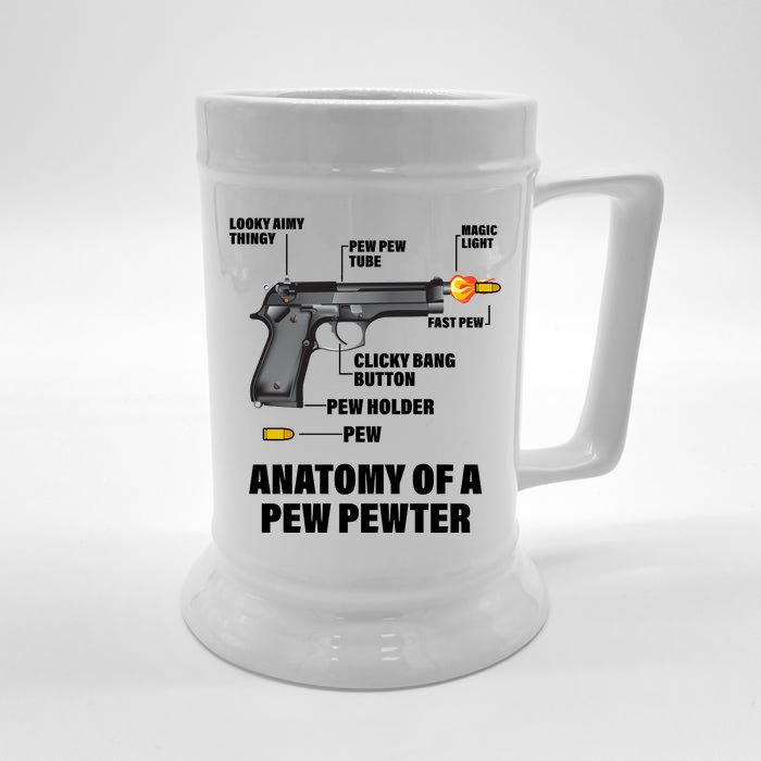 Pew Pewer Anatomy Front & Back Beer Stein