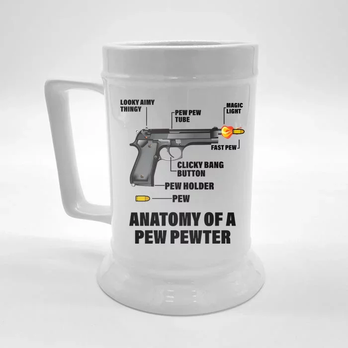 Pew Pewer Anatomy Front & Back Beer Stein