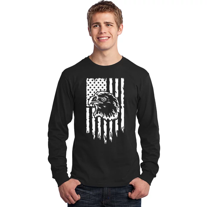 Patriotic Eagle With Us Flag  Usa Long Sleeve Shirt