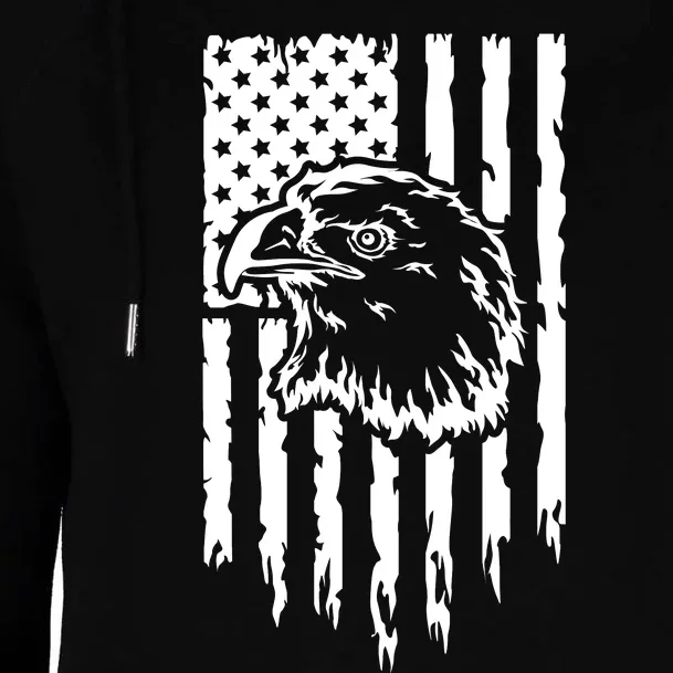 Patriotic Eagle With Us Flag  Usa Womens Funnel Neck Pullover Hood