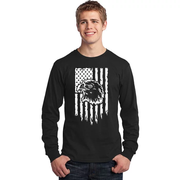 Patriotic Eagle With Us Flag  Usa Tall Long Sleeve T-Shirt