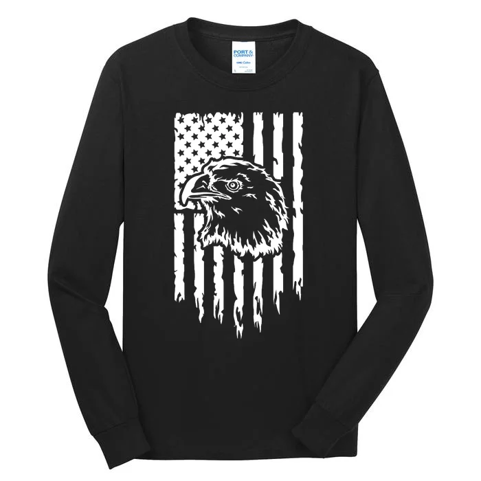 Patriotic Eagle With Us Flag  Usa Tall Long Sleeve T-Shirt