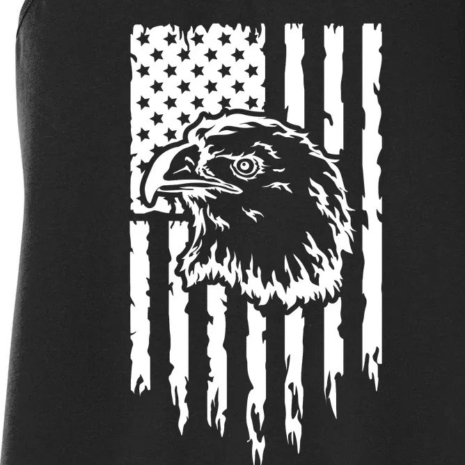 Patriotic Eagle With Us Flag  Usa Women's Racerback Tank