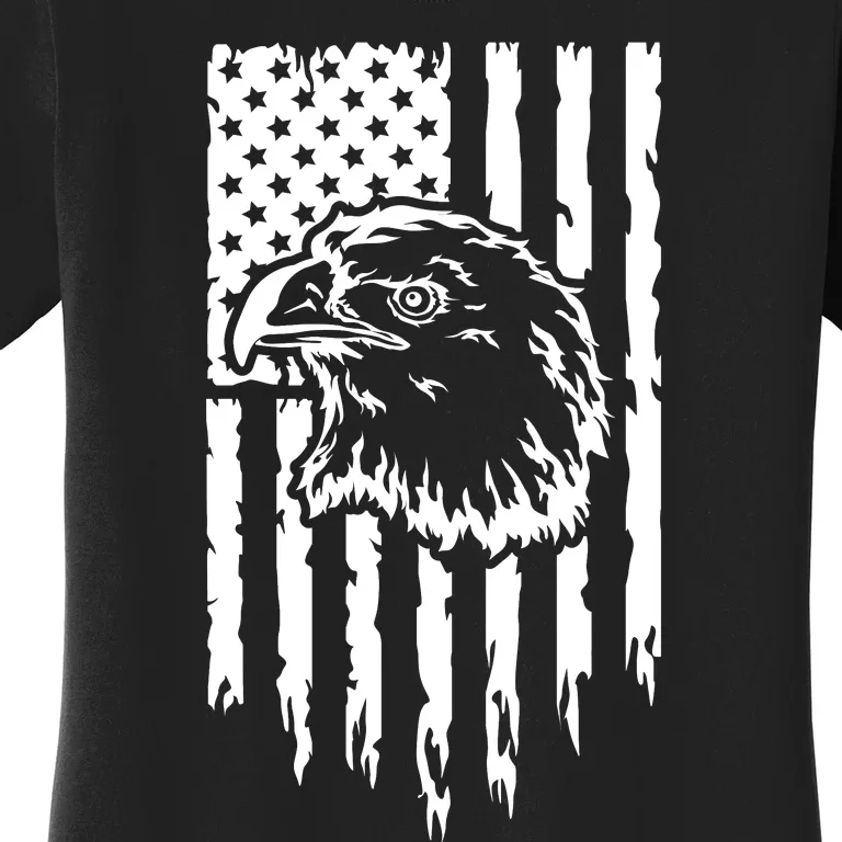 Patriotic Eagle With Us Flag  Usa Women's T-Shirt