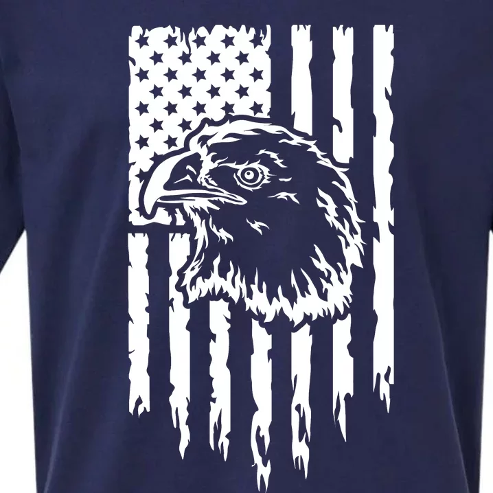 Patriotic Eagle With Us Flag  Usa Sueded Cloud Jersey T-Shirt