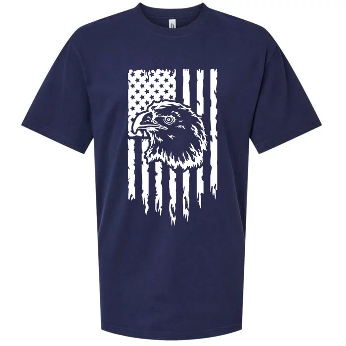 Patriotic Eagle With Us Flag  Usa Sueded Cloud Jersey T-Shirt