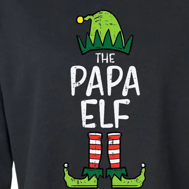 Papa Elf Xmas Matching Christmas For Family Set Dad Cropped Pullover Crew