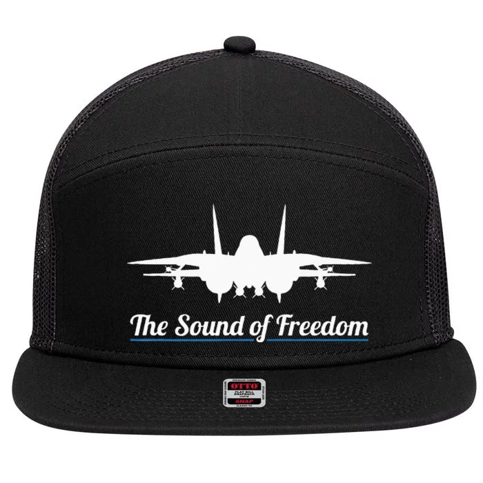 Patriotic F 14 Tomcat Fighter Jet Noise Sound Of Freedom 7 Panel Mesh Trucker Snapback Hat