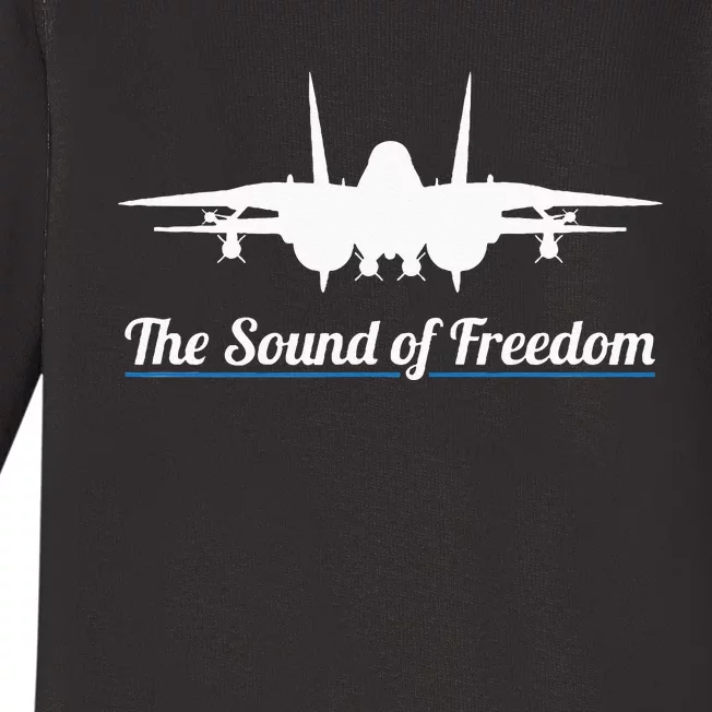 Patriotic F 14 Tomcat Fighter Jet Noise Sound Of Freedom Baby Long Sleeve Bodysuit