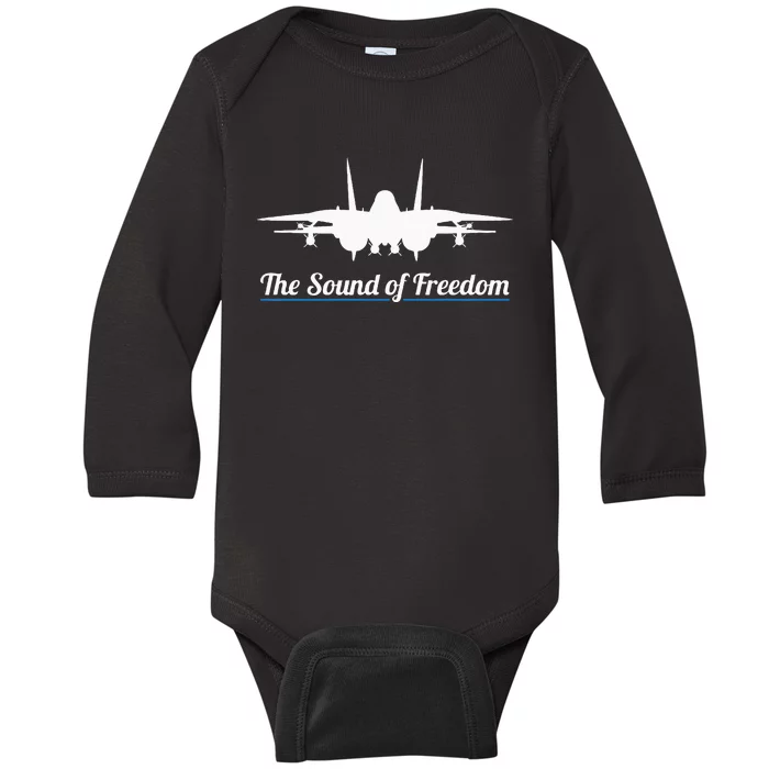 Patriotic F 14 Tomcat Fighter Jet Noise Sound Of Freedom Baby Long Sleeve Bodysuit