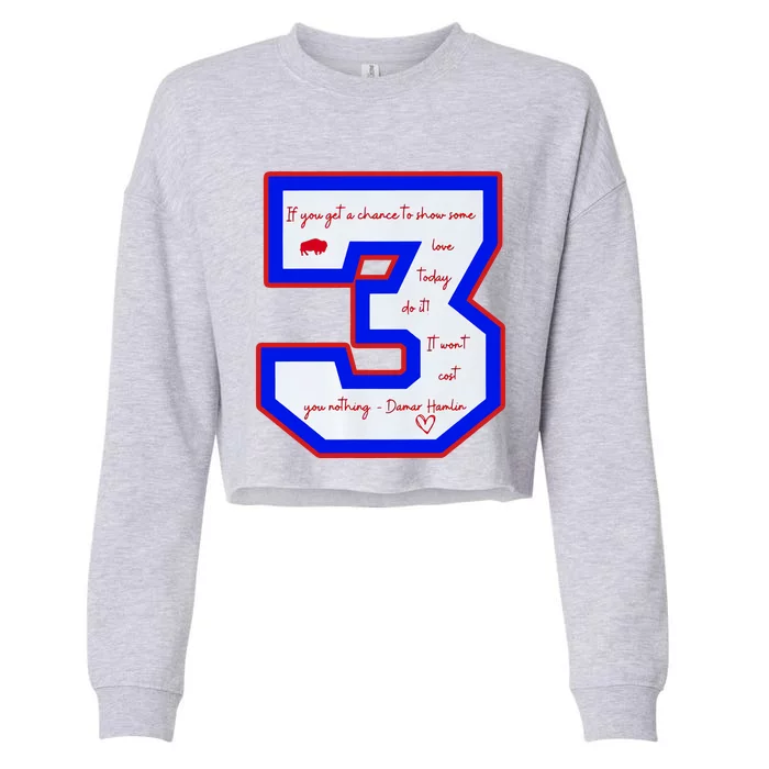 Pray For 3 Love For 3 Trending Tee Cropped Pullover Crew