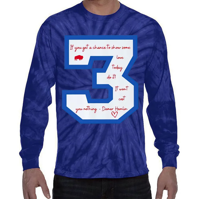 Pray For 3 Love For 3 Trending Tee Tie-Dye Long Sleeve Shirt