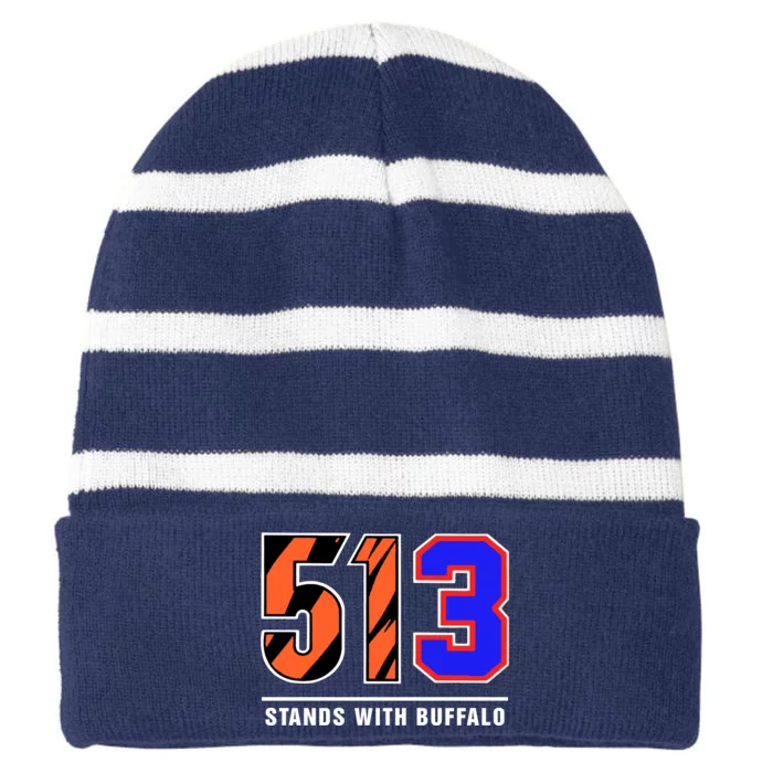 Pray For 3 Trending 513 Tee Striped Beanie with Solid Band