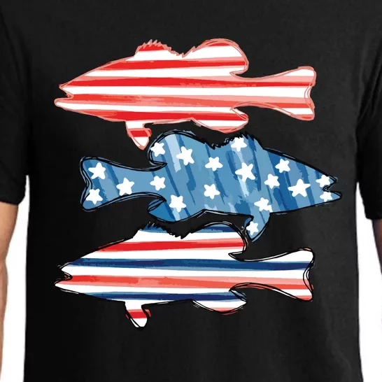 Patriotic Fish 4th Of July For Fisher Fishing Pajama Set