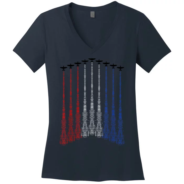 Patriotics For 4th Of Julys For USA Women's V-Neck T-Shirt